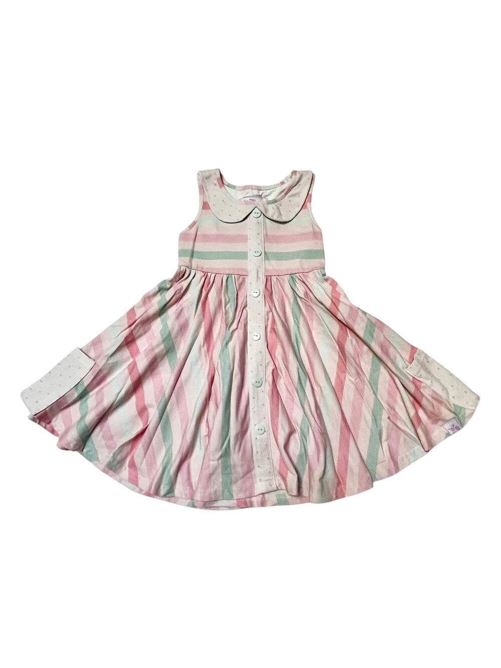 SweetHoney Pastel Stripe Twirl Dress Size 4T